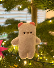 Load image into Gallery viewer, Pearl bear with hot pink ears - ornament
