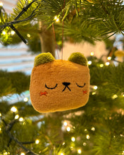 Load image into Gallery viewer, Bear with green ears and blushing cheeks ornament
