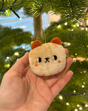 Load image into Gallery viewer, Peachy bear with red and blushing cheeks ornament
