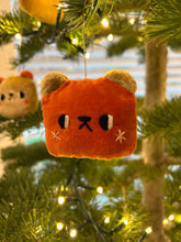 Load image into Gallery viewer, Red bear with big eyes and blushing cheeks ornament
