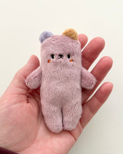 Load image into Gallery viewer, Lilac Bear with periwinkle and mustard ears
