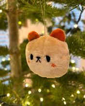 Load image into Gallery viewer, Peachy bear with red and blushing cheeks ornament

