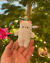 Load image into Gallery viewer, Pearl bear with hot pink ears - ornament
