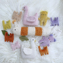 Load image into Gallery viewer, Creamsicle puff caterpillar with two leaves
