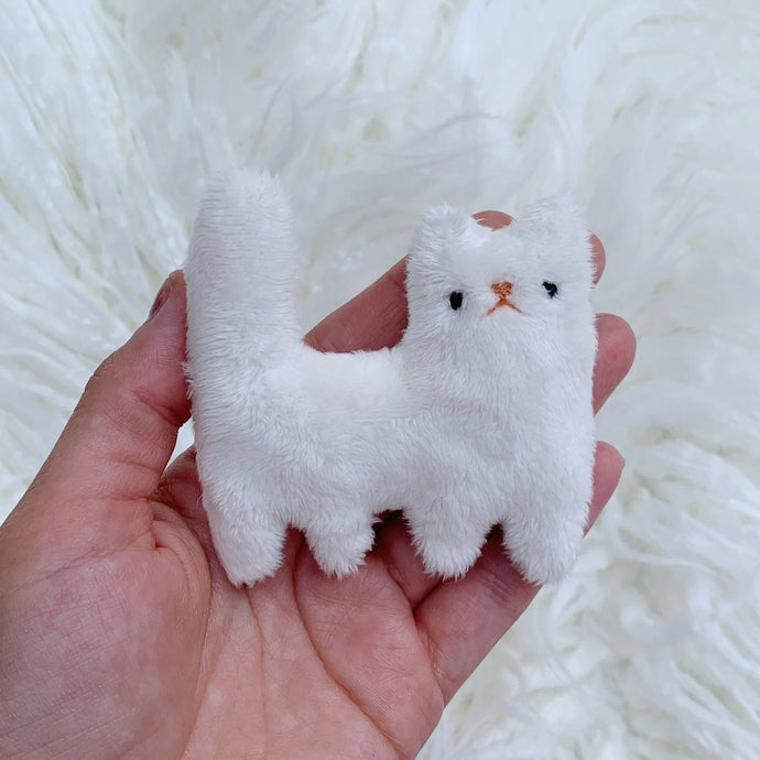 Ivory tiny cat with rusty nose