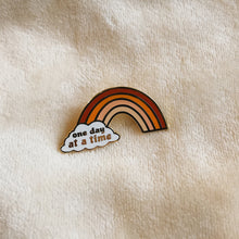 Load image into Gallery viewer, One Day At a Time Rainbow - Rust - Hard Enamel Pin - sleepy king
