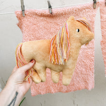 Load image into Gallery viewer, Tangerine Dream Pony with a rainbow mane - sleepy king

