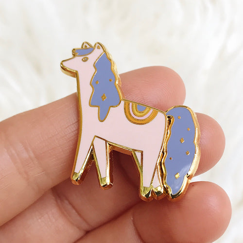 Indigo the pony - Hard Enamel Pin with Gold Lines - Ready to Ship - sleepy king